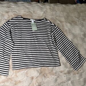 Striped Black and White Women's Top